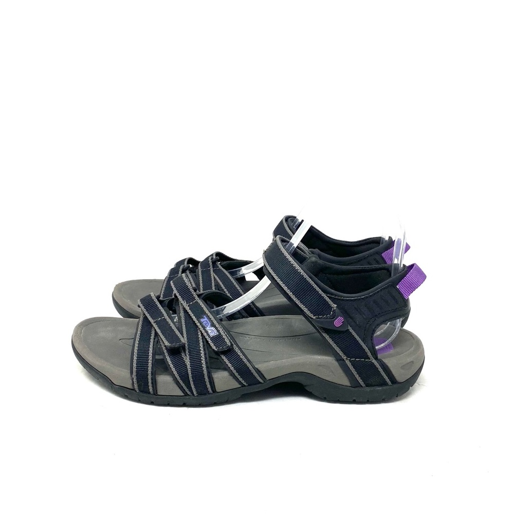 Women's Black and Purple Outdoor Strappy Sandals